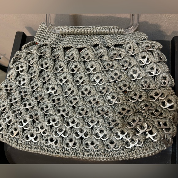 handmade crocheted recycled soda pop can tab purse - Picture 4 of 4